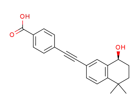 Molecular Structure of 226250-19-7 (4-[(8-hydroxy-5,5-dimethyl-5,6,7,8-tetrahydronaphthalen-2-yl)ethynyl]benzoic acid)