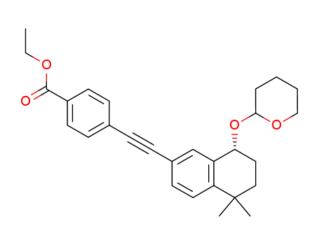 226250-08-4,ethyl 4-{[5,5-dimethyl-8-(tetrahydro-2H-pyran-2-yloxy)-5,6,7,8-tetrahydronaphthalen-2-yl]ethynyl}benzoate,Benzoicacid, 4-[[(8R)-5,6,7,8-tetrahydro-5,5-dimethyl-8-[[(2S)-tetrahydro-2H-pyran-2-yl]oxy]-2-naphthalenyl]ethynyl]-,ethyl ester (9CI)