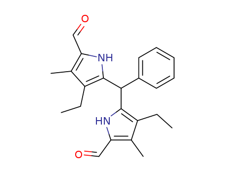 Molecular Structure of 161690-43-3 (1H-Pyrrole-2-carboxaldehyde,
5,5'-(phenylmethylene)bis[4-ethyl-3-methyl-)