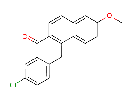 Molecular Structure of 396103-24-5 (2-Naphthalenecarboxaldehyde, 1-[(4-chlorophenyl)methyl]-6-methoxy-)