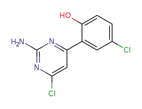 Molecular Structure of 774608-37-6 (Phenol, 2-(2-amino-6-chloro-4-pyrimidinyl)-4-chloro-)
