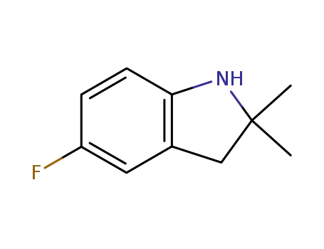 Molecular Structure of 769965-87-9 (1H-Indole,5-fluoro-2,3-dihydro-2,2-dimethyl-(9CI))