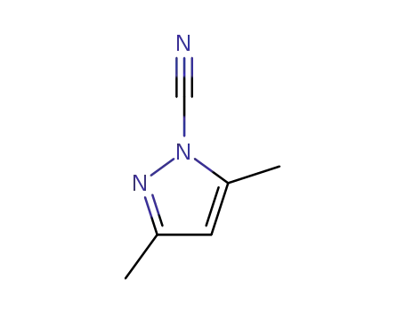 Molecular Structure of 27257-91-6 (1H-Pyrazole-1-carbonitrile, 3,5-dimethyl-)