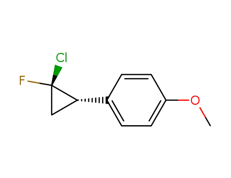 Molecular Structure of 65038-26-8 (Benzene, 1-(2-chloro-2-fluorocyclopropyl)-4-methoxy-, trans-)
