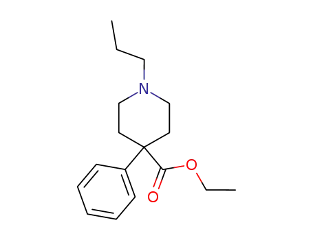 Molecular Structure of 59962-58-2 (4-Piperidinecarboxylic acid, 4-phenyl-1-propyl-, ethyl ester)