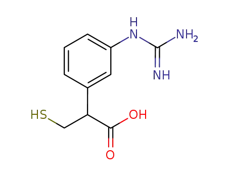 Molecular Structure of 607833-29-4 (Benzeneacetic acid, 3-[(aminoiminomethyl)amino]-a-(mercaptomethyl)-,(-))