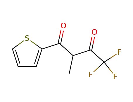 Molecular Structure of 346-01-0 (4,4,4-trifluoro-2-methyl-1-(thiophen-2-yl)butane-1,3-dione)