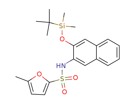 Molecular Structure of 916913-52-5 (N-(3-[tert-butyl(dimethyl)silyl]oxy-2-naphthyl)-5-methylfuran-2-sulfonamide)