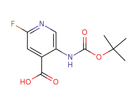 Molecular Structure of 171178-42-0 (5-TERT-BUTOXYCARBONYLAMINO-2-FLUOROISONICOTINIC ACID)
