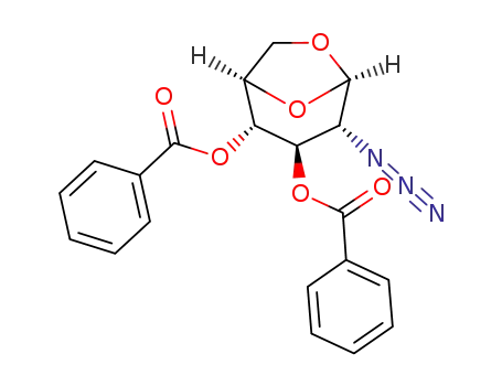 Molecular Structure of 67817-12-3 (1,6-anhydro-2-azido-3,4-di-O-benzoyl-2-deoxy-β-D-glucopyranose)
