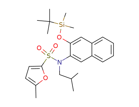 Molecular Structure of 916913-53-6 (N-(3-[tert-butyl(dimethyl)silyl]oxy-2-naphthyl)-N-isobutyl-5-methylfuran-2-sulfonamide)