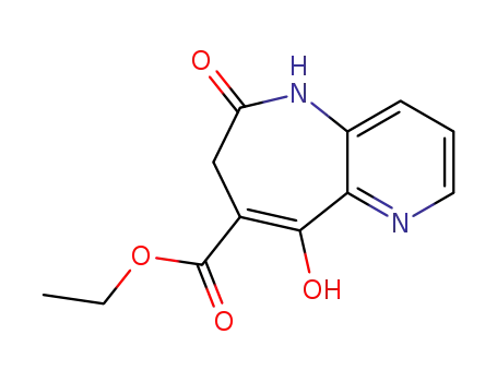 Molecular Structure of 676596-62-6 (6,7-Dihydro-9-hydroxy-6-oxo-5H-pyrido[3,2-b]azepine-8-carboxylic Acid Ethyl Ester)