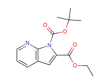 Molecular Structure of 577711-88-7 (1H-Pyrrolo[2,3-b]pyridine-1,2-dicarboxylic acid, 1-(1,1-dimethylethyl) 2-ethyl ester)