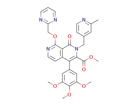 1,2-DIHYDRO-2-[(2-METHYL-4-PYRIDINYL)METHYL]-1-OXO-8-(2-PYRIMIDINYLMETHOXY)-4-(3,4,5-TRIMETHOXYPHENYL)-2,7-NAPHTHYRIDINE-3-CARBOXYLIC ACID METHYL ESTER HYDROCHLORIDE