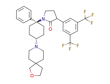 2-Pyrrolidinone,
3-[3,5-bis(trifluoromethyl)phenyl]-1-[trans-4-(2-oxa-8-azaspiro[4.5]dec-8
-yl)-1-phenylcyclohexyl]-