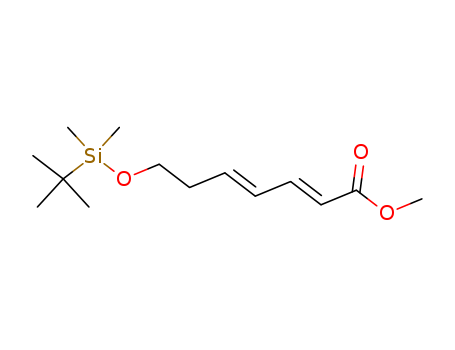 Molecular Structure of 191936-68-2 (2,4-Heptadienoic acid, 7-[[(1,1-dimethylethyl)dimethylsilyl]oxy]-, methyl
ester, (2E,4E)-)