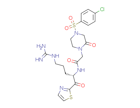 1-Piperazineacetamide, N-[(1S)-4-[(aminoiminomethyl)amino]-1-(2-thiazolylcarbonyl)butyl]-4-[(4-chlorophenyl)sulfonyl]-2-oxo-