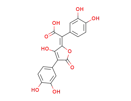 Molecular Structure of 20988-30-1 (α-[4-(3,4-Dihydroxyphenyl)-3-hydroxy-5-oxofuran-2(5H)-ylidene]-3,4-dihydroxybenzeneacetic acid)