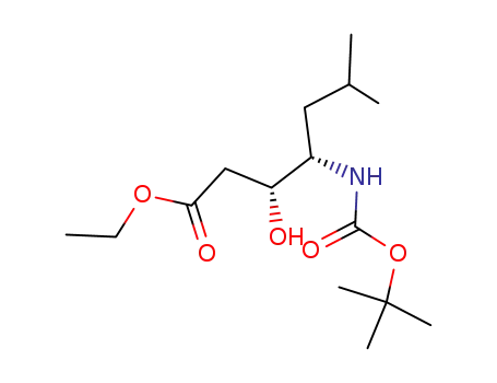 Molecular Structure of 67010-44-0 ((3R,4S)-(t-butyloxycarbonyl)-4-amino-3-hydroxy-6-methylheptanoic acid ethyl ester)