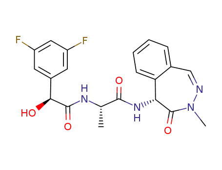 Molecular Structure of 935525-13-6 ((alphaS)-N-[(1S)-2-[[(5S)-4,5-Dihydro-3-methyl-4-oxo-3H-2,3-benzodiazepin-5-yl]amino]-1-methyl-2-oxoethyl]-3,5-difluoro-alpha-hydroxybenzeneacetamide)