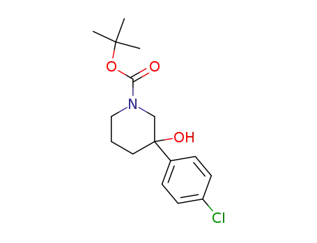 Molecular Structure of 951624-09-2 (1-BOC-3-(4-CHLOROPHENYL)-3-HYDROXYPIPERIDINE)