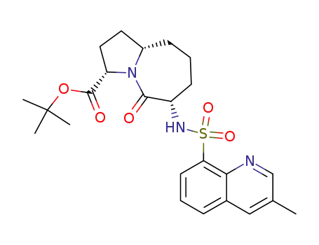 Molecular Structure of 188126-78-5 ((3S,6S,9aS)-6-(3-Methyl-quinoline-8-sulfonylamino)-5-oxo-octahydro-pyrrolo[1,2-a]azepine-3-carboxylic acid tert-butyl ester)