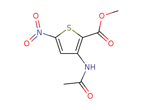 Molecular Structure of 80615-54-9 (Methyl 3-(acetylamino)-5-nitrothiophene-2-carboxylate)