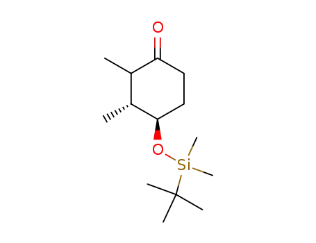 Molecular Structure of 122052-53-3 (Cyclohexanone, 4-[[(1,1-dimethylethyl)dimethylsilyl]oxy]-2,3-dimethyl-,
(3R,4R)-)