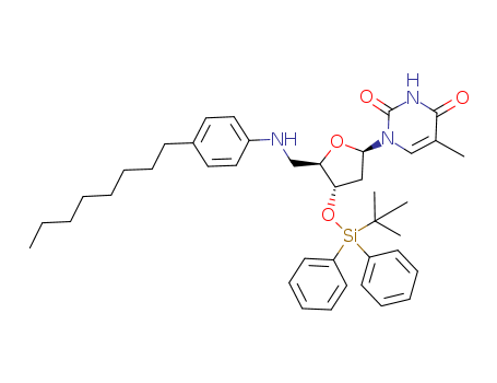 Molecular Structure of 183662-85-3 (Thymidine,
5'-deoxy-3'-O-[(1,1-dimethylethyl)diphenylsilyl]-5'-[(4-octylphenyl)amino]-)