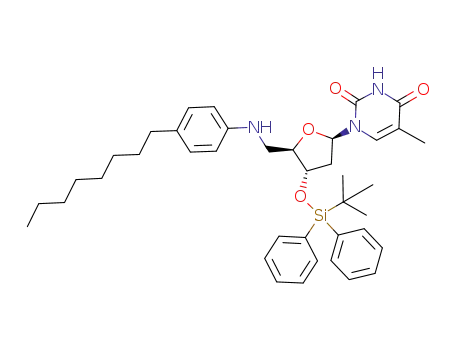 Molecular Structure of 183662-85-3 (Thymidine,
5'-deoxy-3'-O-[(1,1-dimethylethyl)diphenylsilyl]-5'-[(4-octylphenyl)amino]-)