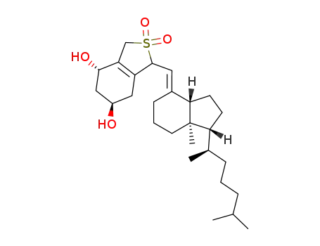 Molecular Structure of 160796-62-3 ((4S,6R)-1-[(1R,3aS,7aR)-1-((R)-1,5-Dimethyl-hexyl)-7a-methyl-octahydro-inden-(4E)-ylidenemethyl]-2,2-dioxo-2,3,4,5,6,7-hexahydro-1H-2λ<sup>6</sup>-benzo[c]thiophene-4,6-diol)