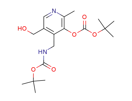 Molecular Structure of 176754-73-7 (Carbonic acid 4-(tert-butoxycarbonylamino-methyl)-5-hydroxymethyl-2-methyl-pyridin-3-yl ester tert-butyl ester)