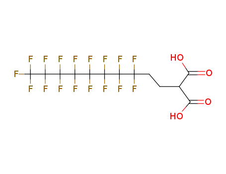 Molecular Structure of 36390-05-3 (2-(3,3,4,4,5,5,6,6,7,7,8,8,9,9,10,10,10-heptadecafluorodecyl)-malonic acid)