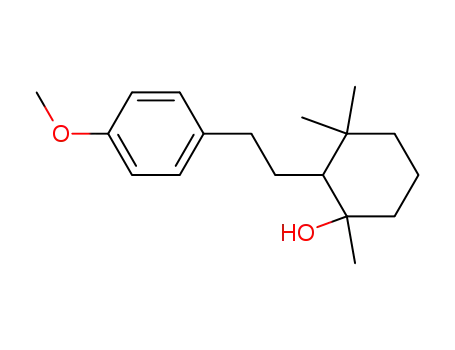 Molecular Structure of 109988-92-3 (Cyclohexanol, 2-[2-(4-methoxyphenyl)ethyl]-1,3,3-trimethyl-)