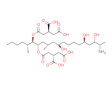 116355-83-0,FUMONISIN B1,1,2,3-Propanetricarboxylicacid,1,1'-[1-(12-amino-4,9,11-trihydroxy-2-methyltridecyl)-2-(1-methylpentyl)-1,2-ethanediyl]ester, [2S-[1[1R*(S*),2S*(S*),2(S*)],2R*,4S*,9S*,11R*,12R*]]-;Macrofusine;