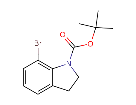 Molecular Structure of 143262-17-3 (7-BROMO-2,3-DIHYDRO-INDOLE-1-CARBOXYLIC ACID TERT-BUTYL ESTER)