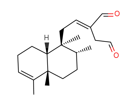 Molecular Structure of 55890-21-6 (2-[(E)-2-[(1S,2R,4aS,8aR)-1,2,3,4,4a,7,8,8a-Octahydro-1,2,4a,5-tetramethylnaphthalen-1-yl]ethylidene]butanedial)