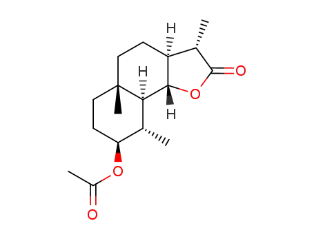 Molecular Structure of 74493-56-4 ((11<i>S</i>)-3β-acetoxy-6α-hydroxy-4β<i>H</i>-eudesman-12-oic acid-lactone)
