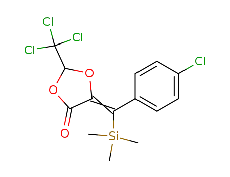 Molecular Structure of 141666-37-7 (1,3-Dioxolan-4-one,
5-[(4-chlorophenyl)(trimethylsilyl)methylene]-2-(trichloromethyl)-)