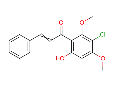 Molecular Structure of 75630-52-3 (2-Propen-1-one, 1-(3-chloro-6-hydroxy-2,4-dimethoxyphenyl)-3-phenyl-)