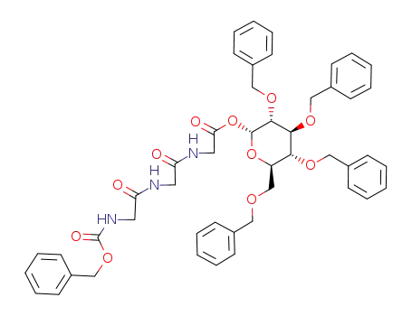 Molecular Structure of 75719-86-7 (2,3,4,6-tetra-O-benzyl-1-O-(N-benzyloxycarbonylglycylglycylglycyl)-α-D-glucopyranose)