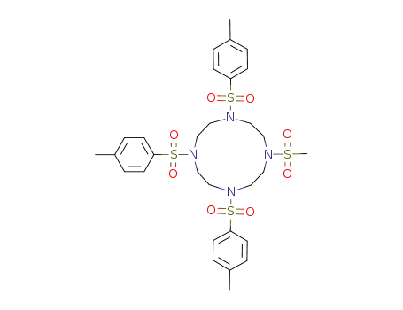 Molecular Structure of 99892-20-3 (1,4,7-tris[(4-methylphenyl)sulfonyl]-10-(methylsulfonyl)-1,4,7,10-tetraazacyclododecane)