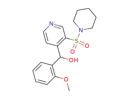 Molecular Structure of 88184-91-2 (Piperidine, 1-[[4-[hydroxy(2-methoxyphenyl)methyl]-3-pyridinyl]sulfonyl]-)