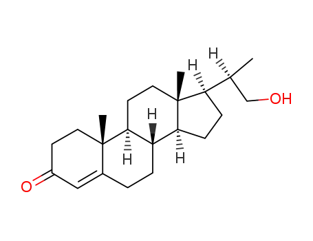 Molecular Structure of 66512-11-6 ((20S)-20-hydroxymethyl-pregna-4-en-3-one)