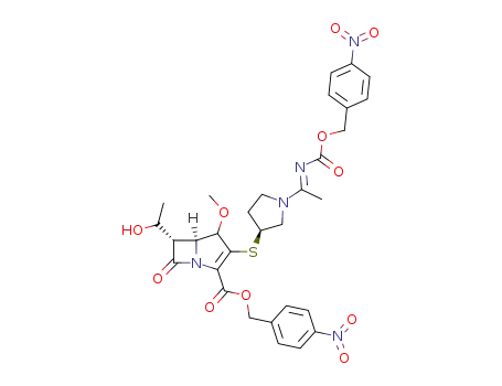 (5S,6S)-6-(1-Hydroxy-ethyl)-4-methoxy-3-((S)-1-{1-[(E)-4-nitro-benzyloxycarbonylimino]-ethyl}-pyrrolidin-3-ylsulfanyl)-7-oxo-1-aza-bicyclo[3.2.0]hept-2-ene-2-carboxylic acid 4-nitro-benzyl ester