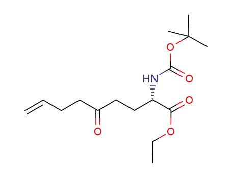 Molecular Structure of 881683-80-3 ((S)-ethyl 2-(tert-butoxycarbonylamino)-5-oxonon-8-enoate)