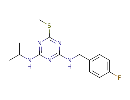 2-isopropylamino-4-(p-fluorobenzylamino)-6-methylthio-1,3,5-triazine