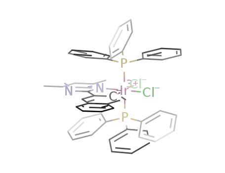 Molecular Structure of 1359762-09-6 ([Ir(2-(2-naphthyl)-4,6-dimethyl-pyrimidine-H)(PPh<sub>3</sub>)2Cl<sub>2</sub>])