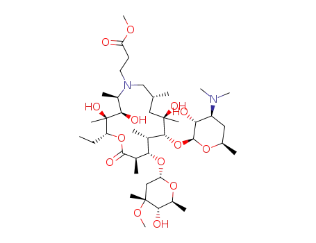 Molecular Structure of 955955-02-9 (3-(9-deoxo-9-dihydro-9a-aza-9a-homoerythromycin A) propionic acid methyl ester)