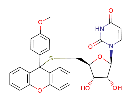 1-{(2R,3R,4S,5S)-3,4-Dihydroxy-5-[9-(4-methoxy-phenyl)-9H-xanthen-9-ylsulfanylmethyl]-tetrahydro-furan-2-yl}-1H-pyrimidine-2,4-dione
